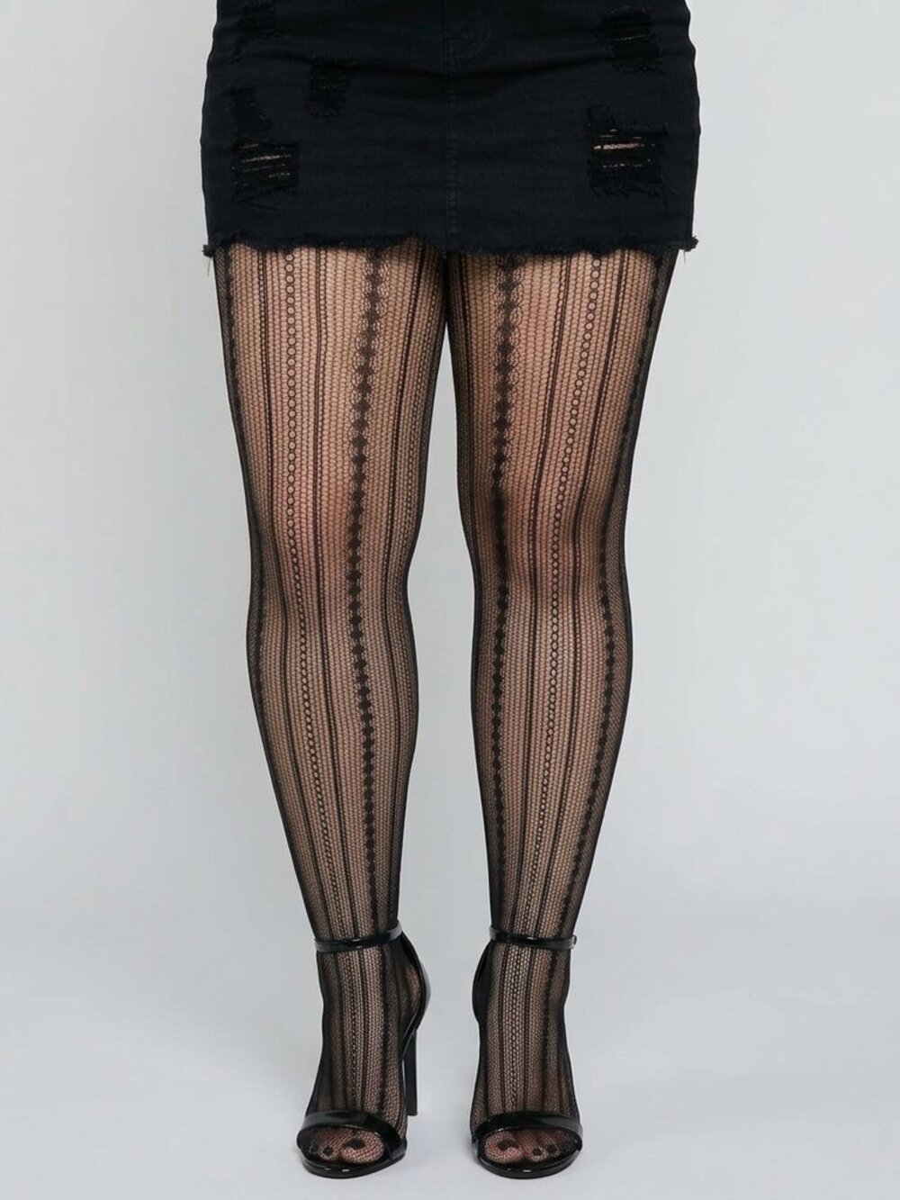 Vintage Pinstripe Fishnet Tights Pantyhose 1920s Gangster Pinup Retro NWT